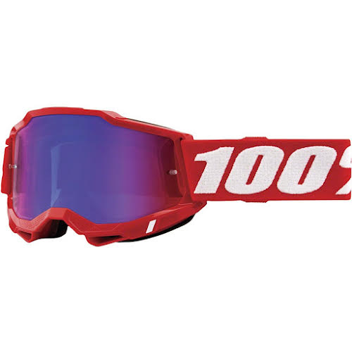 100% Accuri 2 Goggles - Neon Red/Red Blue Mirror