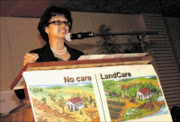 WAKE-UP:Minister of agricuture,forestry and fisheries Tina Joemat-Pettersson address delegates during Land Care conferance. Pic: Chester Makana. 14/07/2009. © Sowetan.