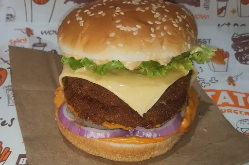 Veg Double Decker Cheese Burger [Serves 1]