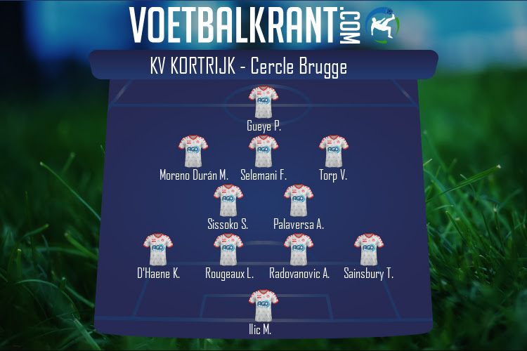 Opstelling KV Kortrijk | KV Kortrijk - Cercle Brugge (04/12/2021)