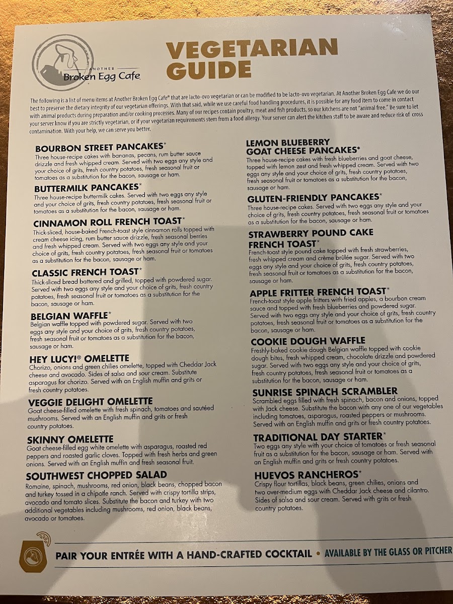 Another Broken Egg Cafe gluten-free menu