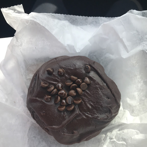 Chocolate donut with chocolate frosting