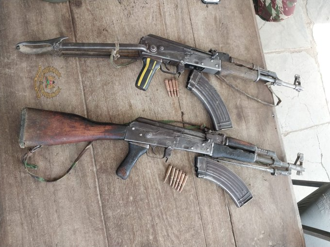 Rifles recovered in Baringo County.