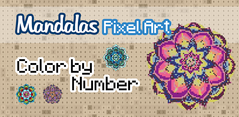 Mandalas color by number - Mandala pixel art