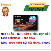 [Sim Vào Mạng Bình Dân, Sinh Viên] Sim Vinaphone Chỉ Nạp 50K/Tháng Có 2Gb/Ngày, 1000 Phút Nội Mạng, Đầu 09, 08