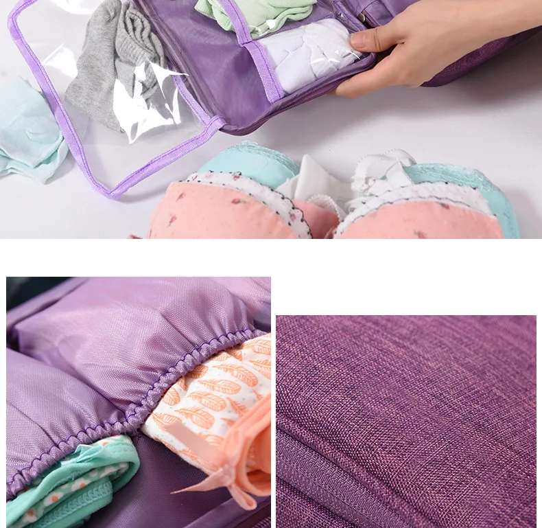 Sac de rangement imperméable pour sous-vêtements, culottes, chaussettes et soutiens-gorge. Protège de l'humidité et organise vos affaires. Idéal pour voyages.