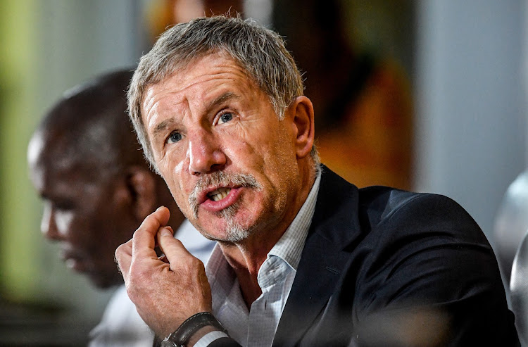 Stuart Baxter (coach) of Bafana Bafana during the South African national soccer team press conference at SAFA House on May 02, 2019 in Johannesburg, South Africa.