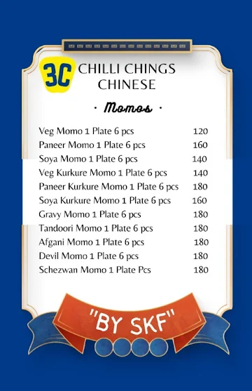 Chilli Chings Chinese By SKF menu 