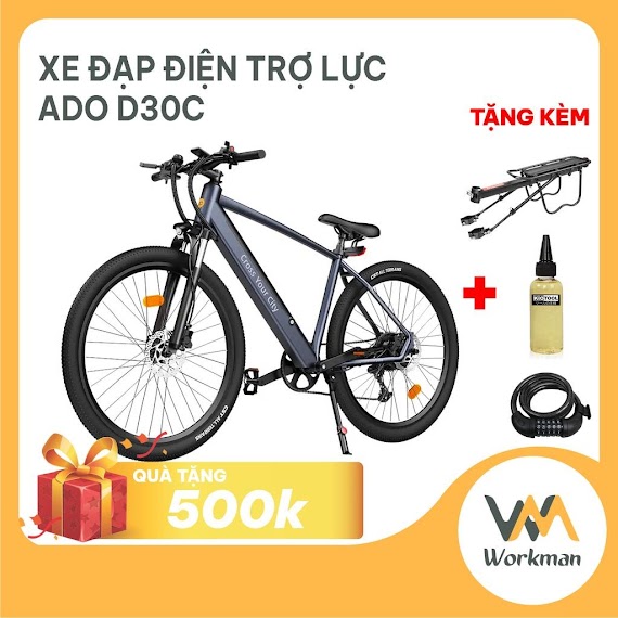 Xe Đạp Điện Trợ Lực Ado D30C - D30 Lite - Xe Đạp Trợ Lực Thể Thao - Tốc Độ Tối Đa 35Km/H