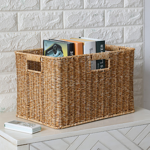 Title 4, Rattan Storage Basket Home Finishing Organize y...