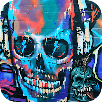 Rock Skull Graffiti theme 3D