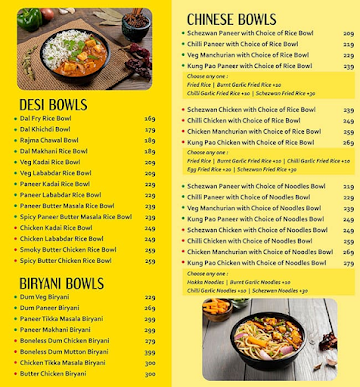 Big Bowl (Big Bowl Company) menu 