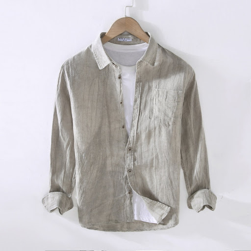 Title 3, Loose Retro Crumpled Square Neck Shirt for Wome...