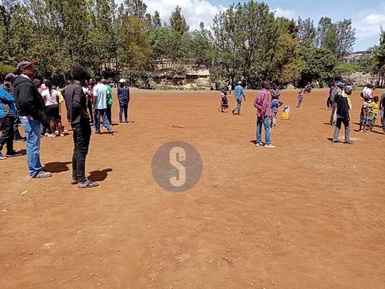 Scores of residents who have so far turned up for Azimio meeting at Kamukunji grounds on Wednesday, December 7, 2022.