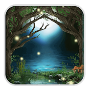 Forest firefiles HD Wallpaper  Icon