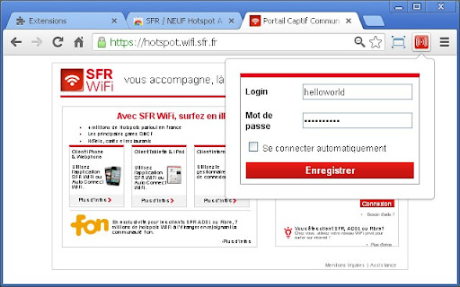 SFR / NEUF Hotspot AutoFill