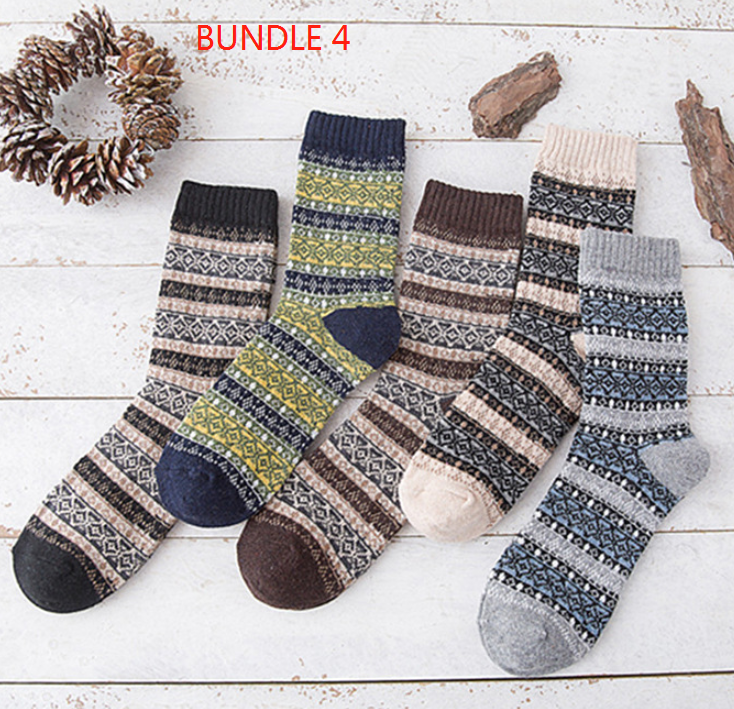 Winter Dikke Warme Gestreepte Wollen Sokken Casual Sokken Business Sokken Blijf warm en stijlvol de hele winter door met deze comfortabele en duurzame sokken.