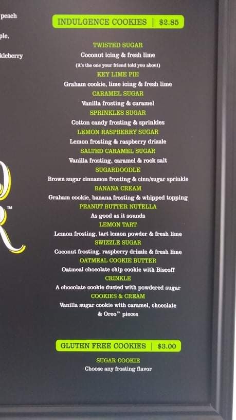 Twisted Sugar Summerville gluten-free menu