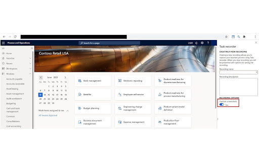 D365 F&O Task Recorder Screenshots and Video