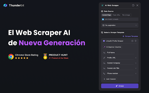 Thunderbit: Agente de Automatización y Extracción Web con IA