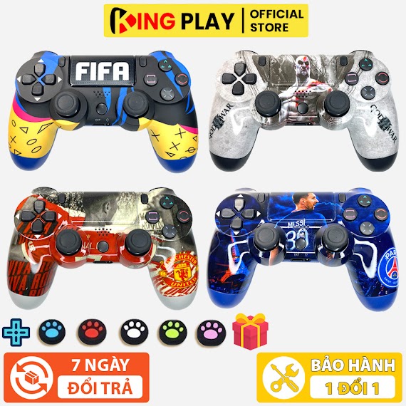 Tay Cầm Chơi Game Bluetooth Không Dây P4 Có Rung - Tay Cầm Chơi Game Điện Thoại, Pc Laptop, Tv, Full Skill Fifa Online 4