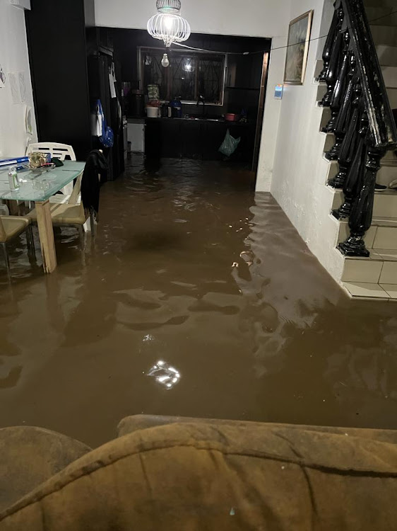 A flooded home in Chatsworth, south of Durban