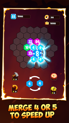 Screenshot 2048 Hexagon Merge Number Game