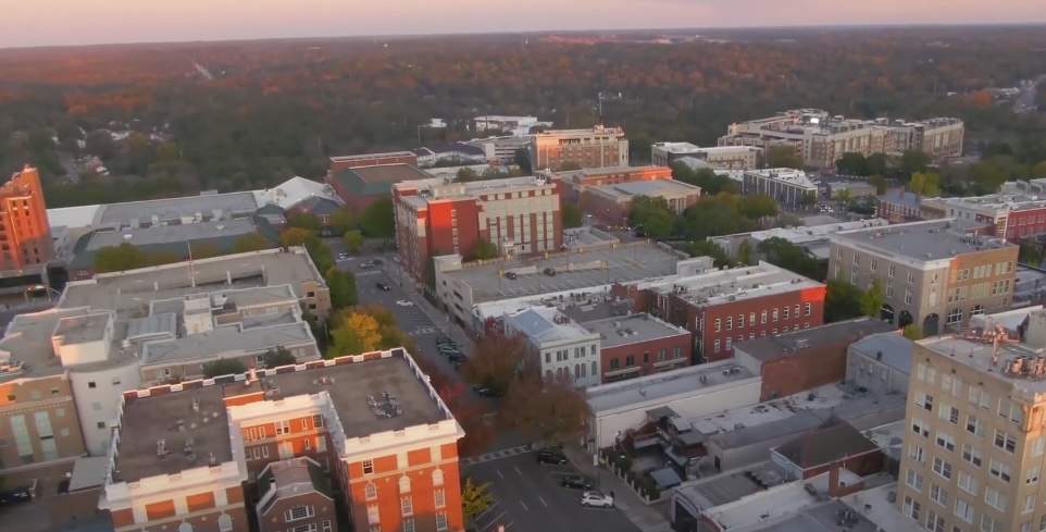 Aerial perspective of a location in Athens, Alabama