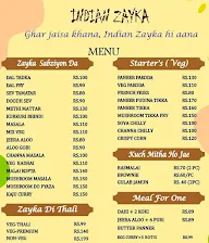 Indian Zayka menu 1
