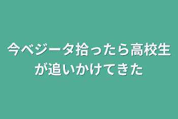 今ベジータ拾ったら高校生が追いかけてきた