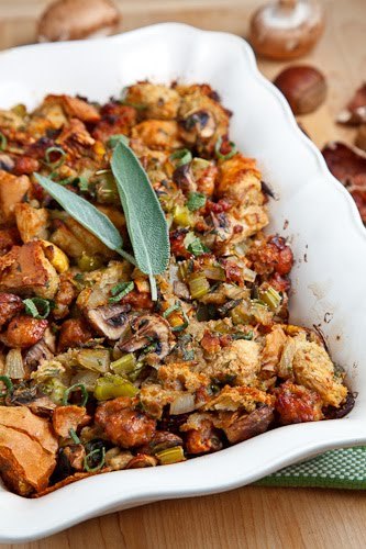 Italian Sausage, Mushroom and Chestnut Stuffing