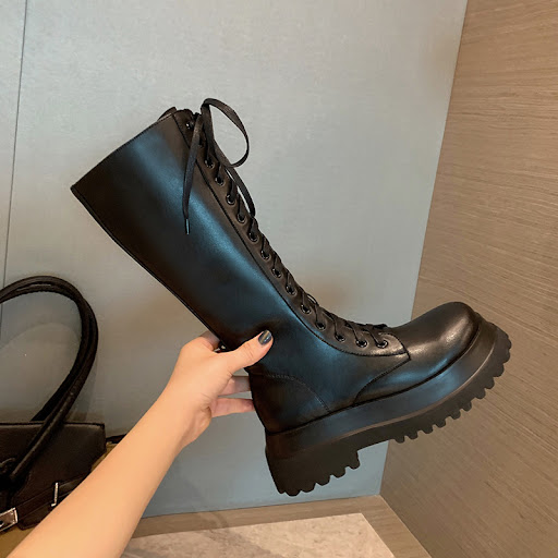 Title 2, Martin Boots Knight Boots Thick-soled Round Toe...
