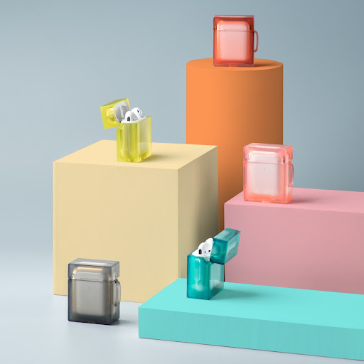 Title 7, Apple compatible Jelly crystal cubic AirPods Pr...