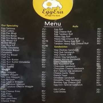 Egg Era menu 