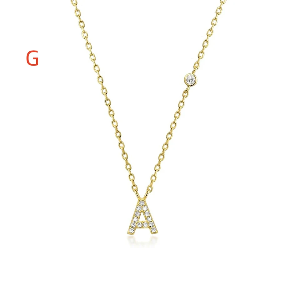 Mode sieraden luxe gouden kleur A-Z 26 letters ketting CZ hanger voor dames, schattige initialen naam ketting, perfect voor feestjes.