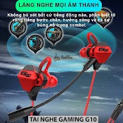 Tai Nghe Gaming Nhét Tai Có Dây G10 Cao Cấp Chống Ồn Dùng Cho Cả Máy Tính, Điện Thoại, Có Mic Rời Xoay 360