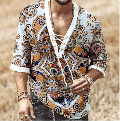 Title 2, Printed lace mid sleeve T-shirt men