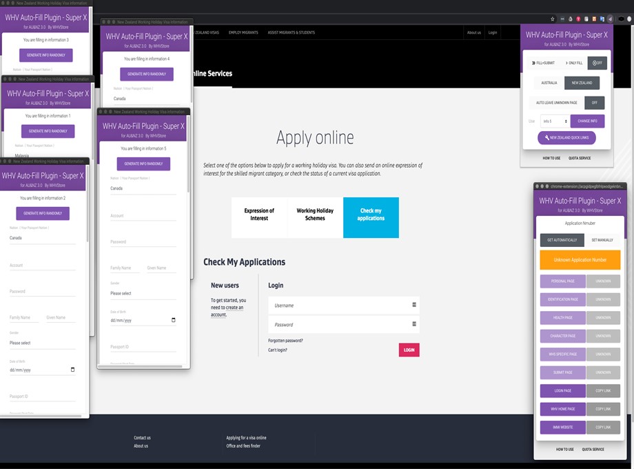 Working Holiday Visa Auto-Fill Plugin Super X Preview image 1