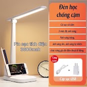 Đèn Học Để Bàn Chống Cận Sạc Pin Tích Điện 4000Mah, 16 Bóng Led 5W Cảm Ứng Siêu Nhạy Bảo Vệ Mắt Cho Bé, Học Sinh