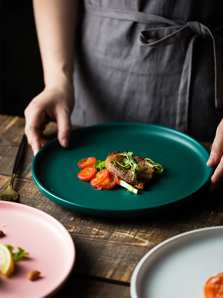 Title 3, Nordic Steak Plate Keramische Westerse borden S...