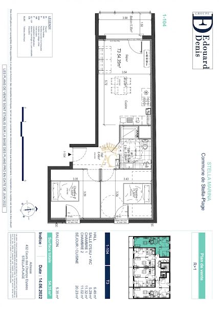 Vente appartement 2 pièces 42 m² à Cucq (62780), 269 000 €