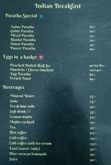 Haveli The Hill Top Restaurant menu 