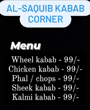Bilal Kabab Corner menu 