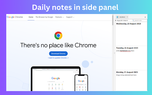 dailyNote - daily notes in side panel