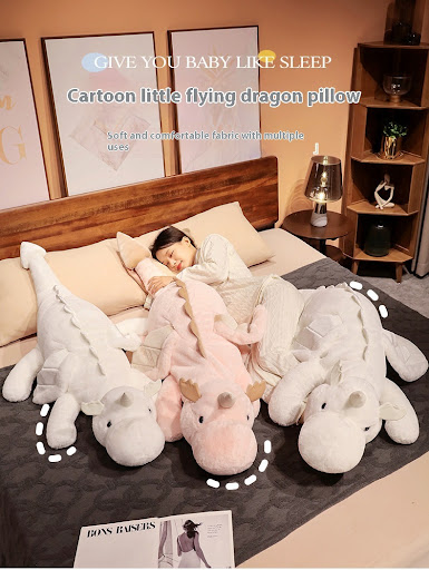 Title 1, Cute Little Flying Dragon Doll White Dragon Plu...