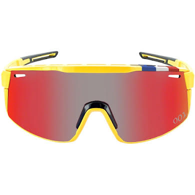 Optic Nerve Fixie Max Sunglasses - Shiny Yellow, French Flag Lens Rim, Smoke Lens with Red Mirror