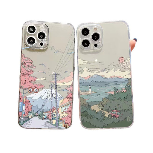 Title 5, Transparent Mobile Phone Case With Mountain Ill...