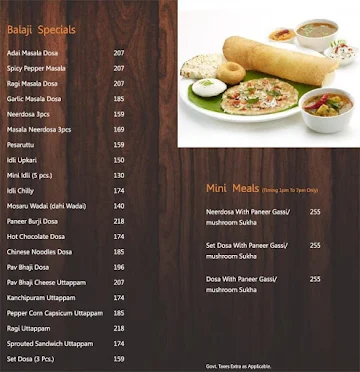 Balaji Pure Veg menu 