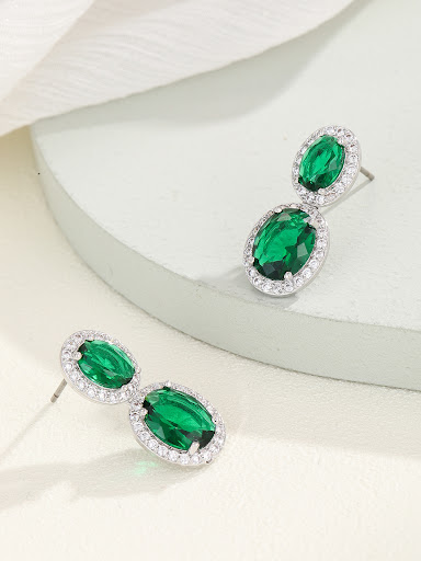 Title 13, Advanced Oval Color Zircon SATINE Fashion Earri...