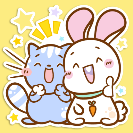 Cute Cat, Bunny  Girl Stickers - WAStickerApp